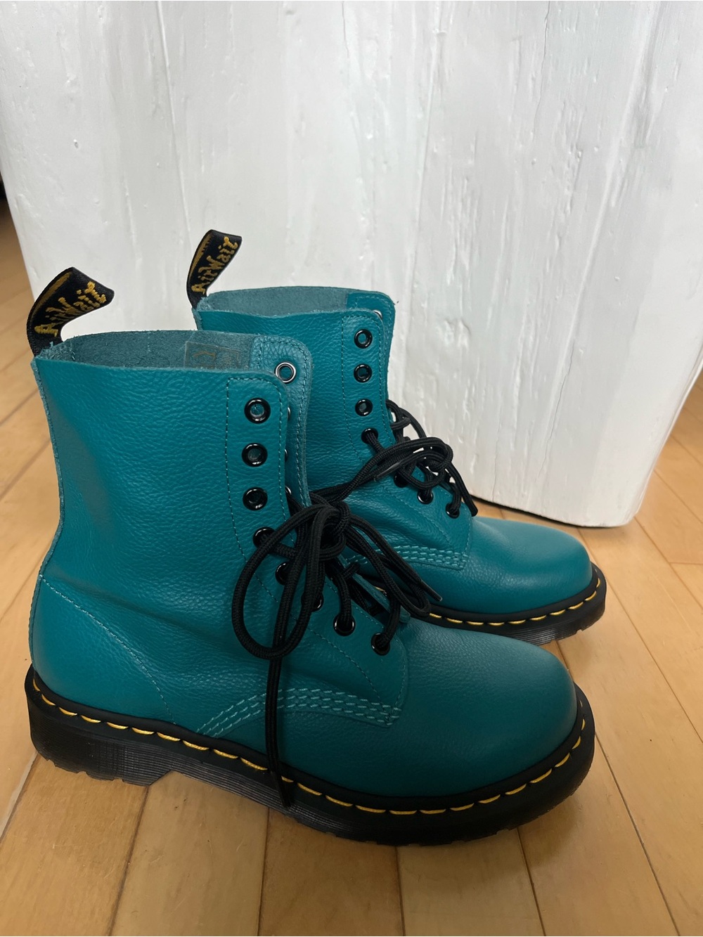 Dr. Martens Teal 1460 Combat Boots - Picture 2 of 7